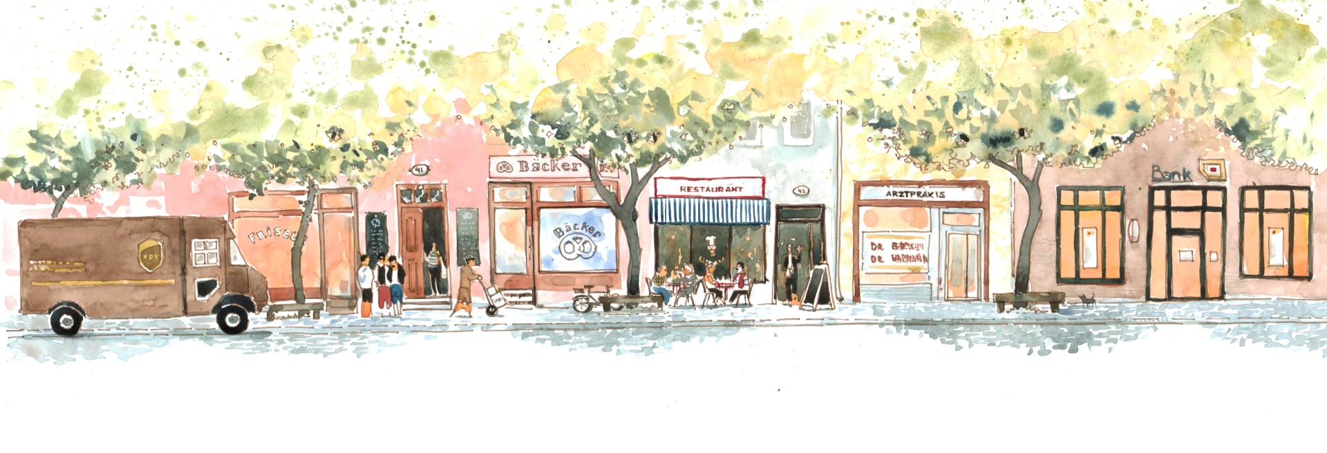 shops in einer reihe