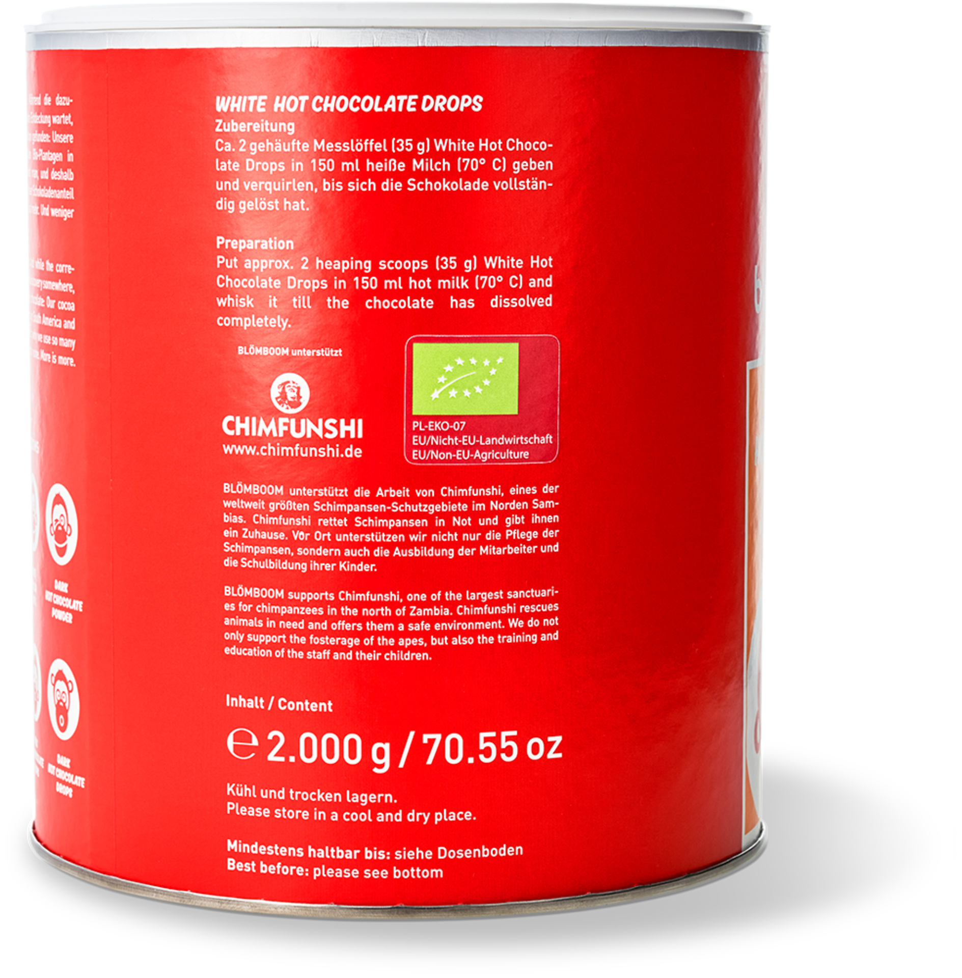 Blömboom - Gastronomie - White Hot Chocolate Drops Bio (2000 g)