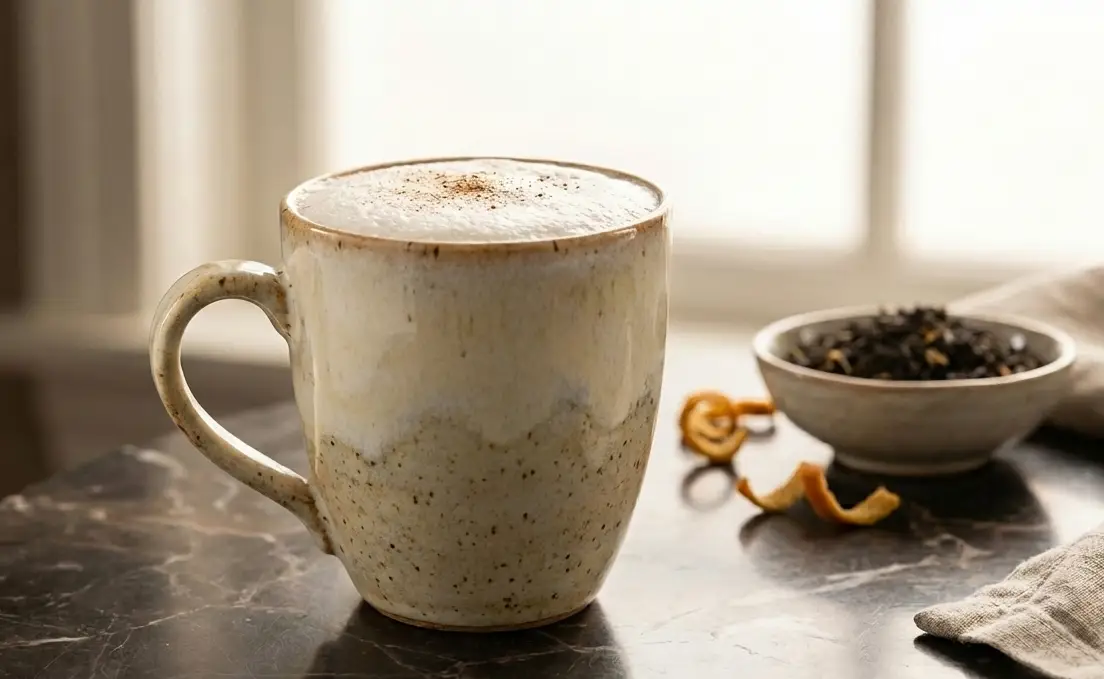 Tasse mit aufgeschäumter Milch