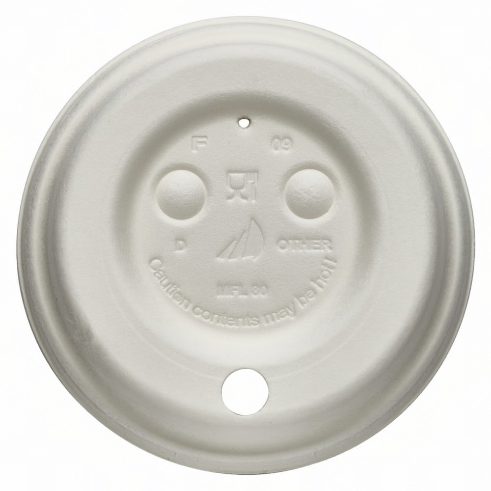 Papierfaser-Deckel ø 80 mm mit Trinkloch