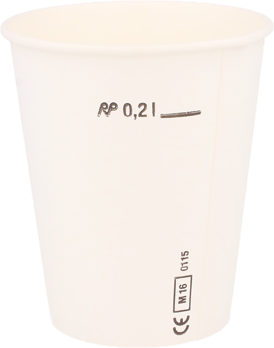 Hartpapierbecher weiß 200 ml, Ø 80mm