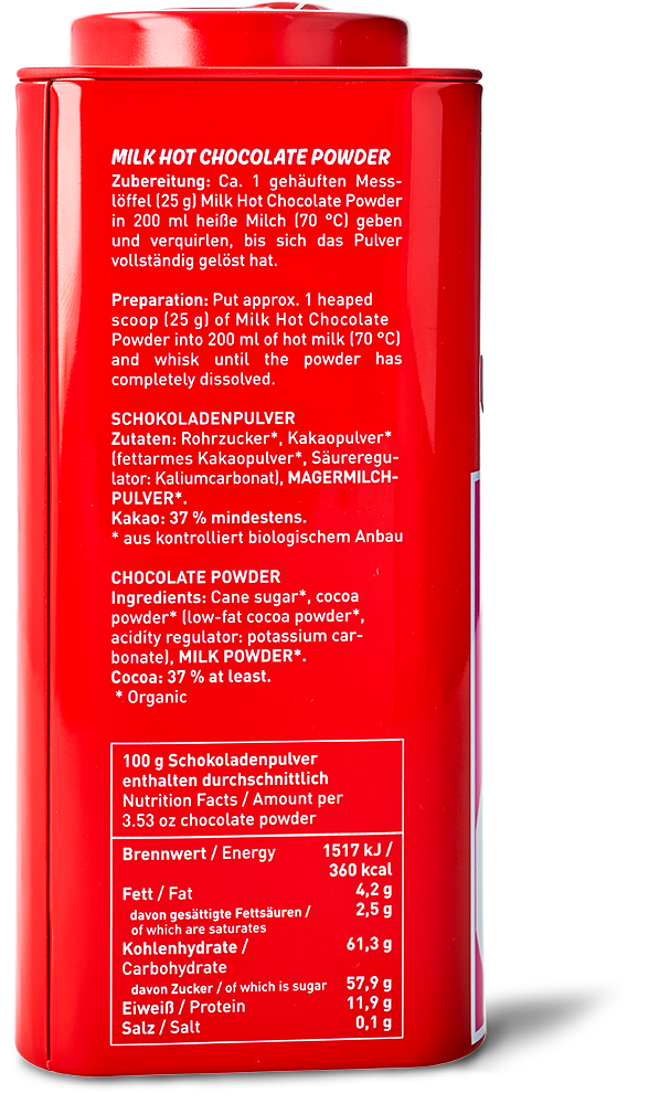 Blömboom - Einzelhandel Metall - Milk Hot Chocolate Powder Bio (6 x 200 g)