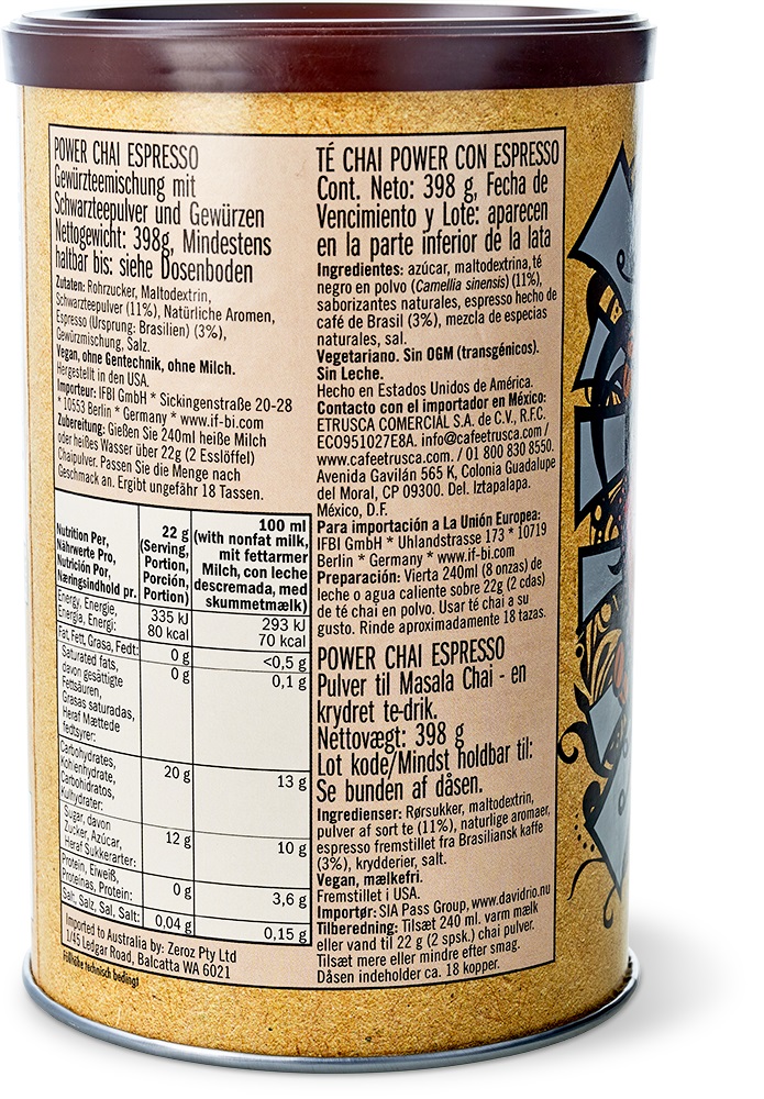 David Rio - Einzelhandel - Power Chai Espresso (398 g)