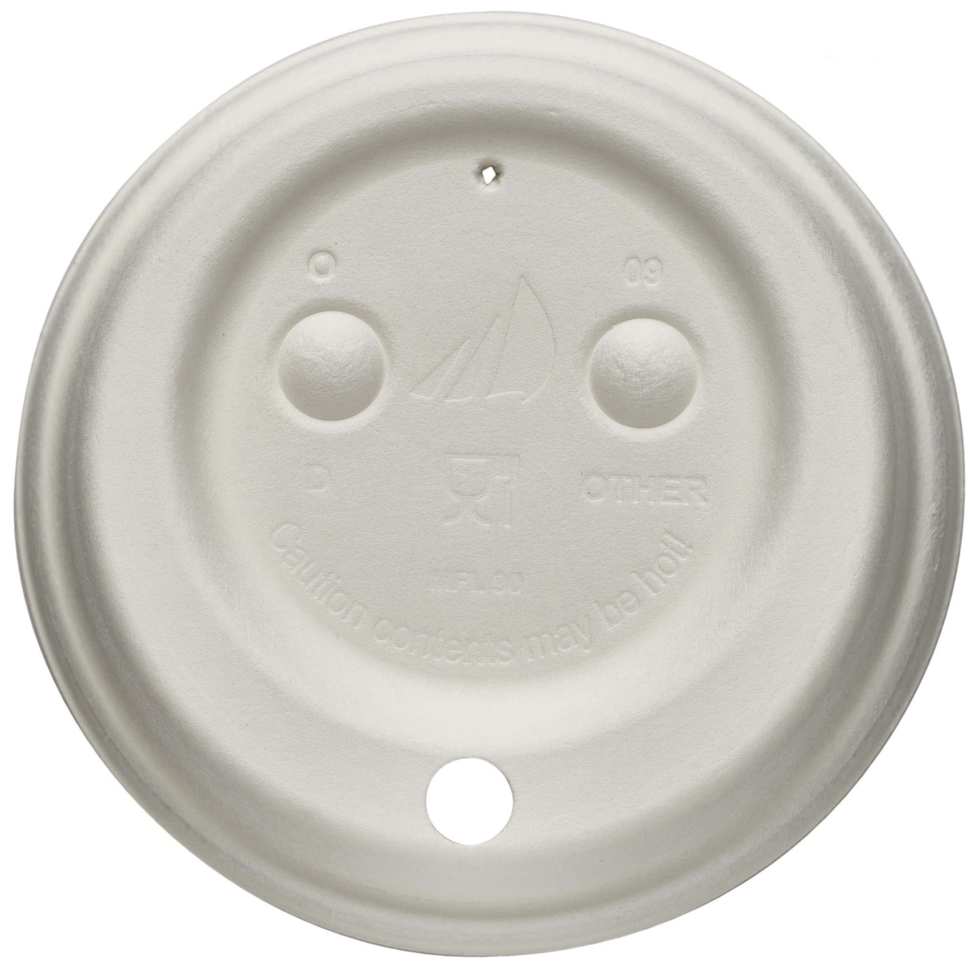 Papierfaser-Deckel ø 90 mm mit Trinkloch