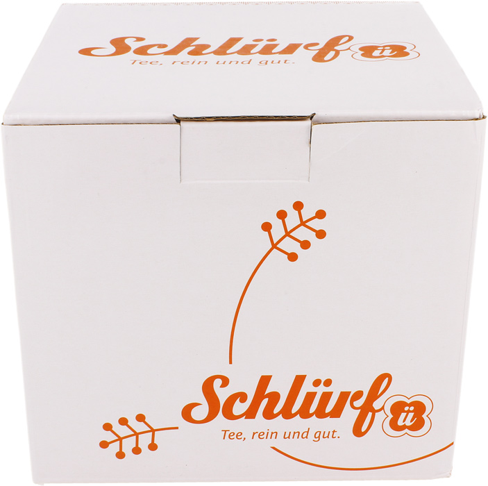 Schlürf - Glastasse mit Untertasse