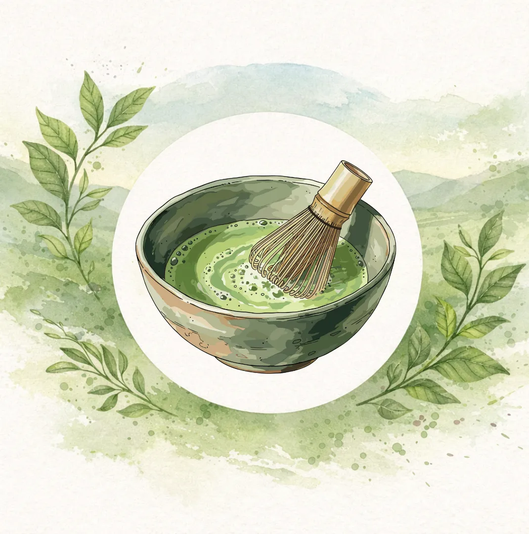 Matcha Aquarell zeichnung