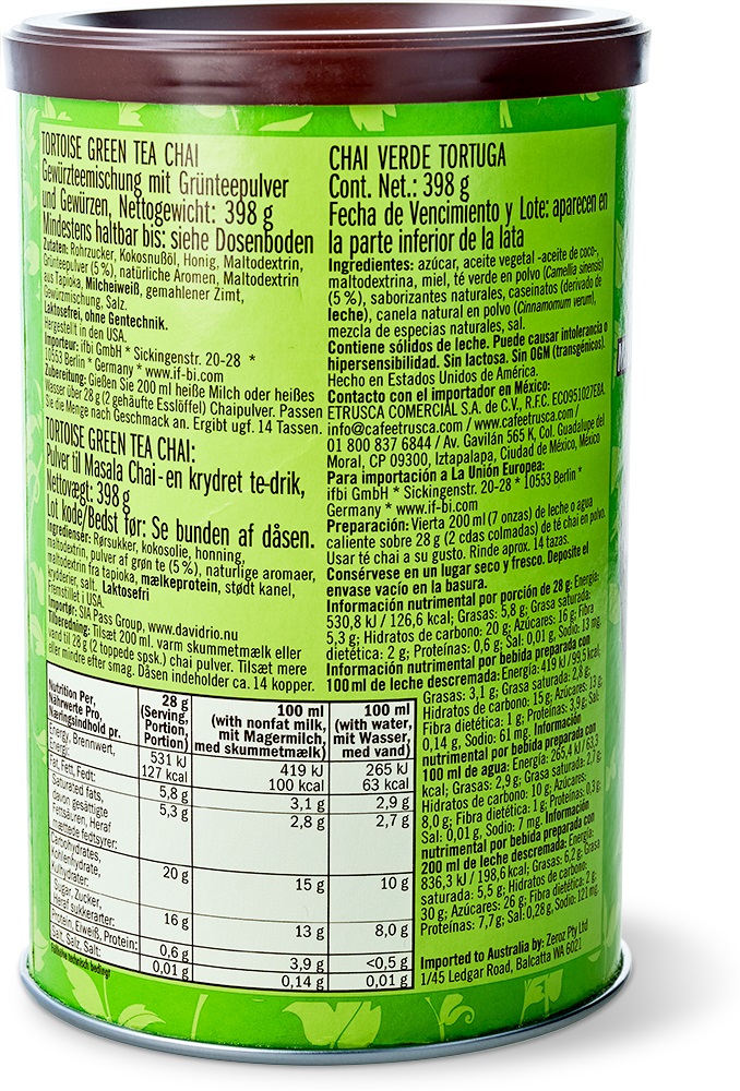 David Rio - Einzelhandel - Tortoise Green Tea Chai (398 g)