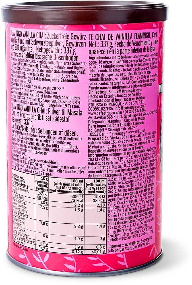 David Rio - Einzelhandel - Flamingo Vanilla Chai (337 g)