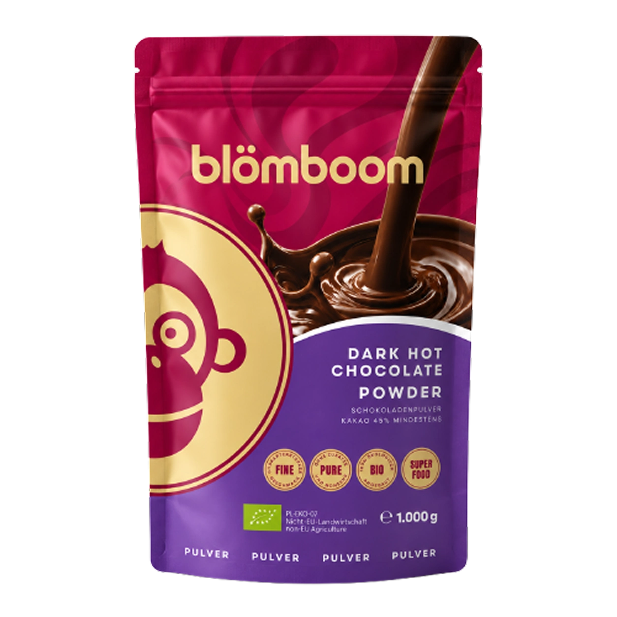 Blömboom Dark Hot Chocolate Powder Bio im 1000-g-Beutel
