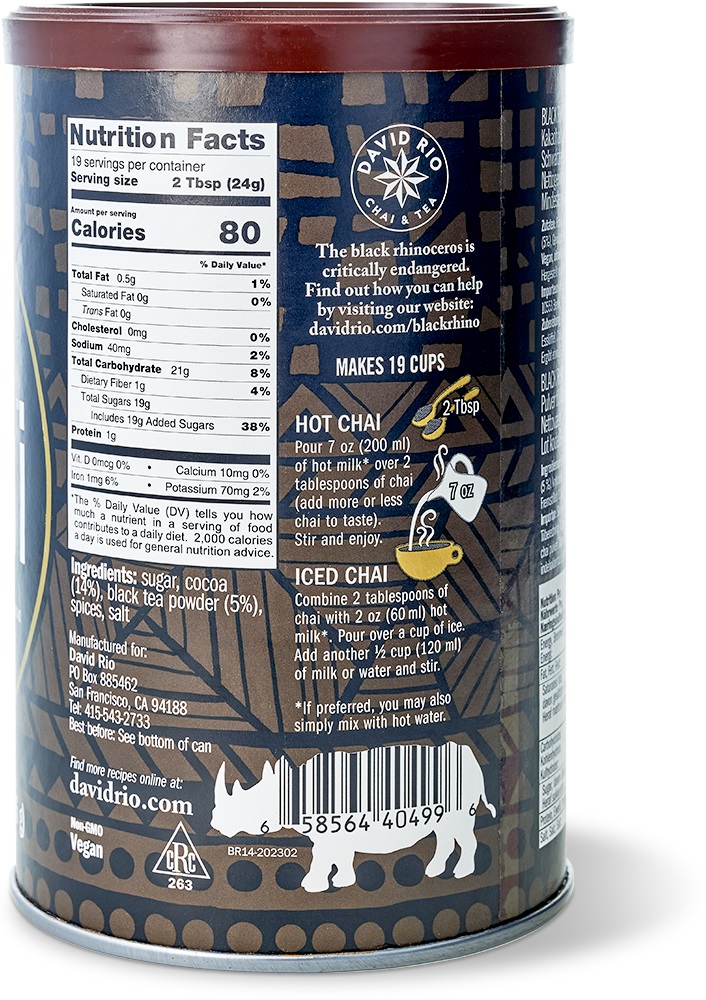 David Rio - Einzelhandel - Black Rhino Cocoa Chai (456 g)