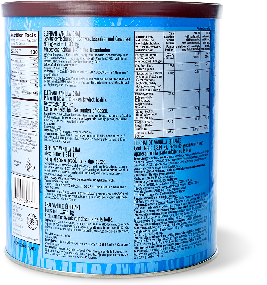 David Rio - Gastronomie - Elephant Vanilla Chai (1814 g)