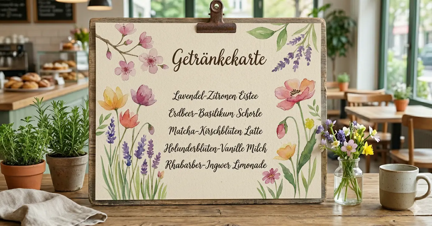 Getränkekarte Frühling Saisonale Getränke