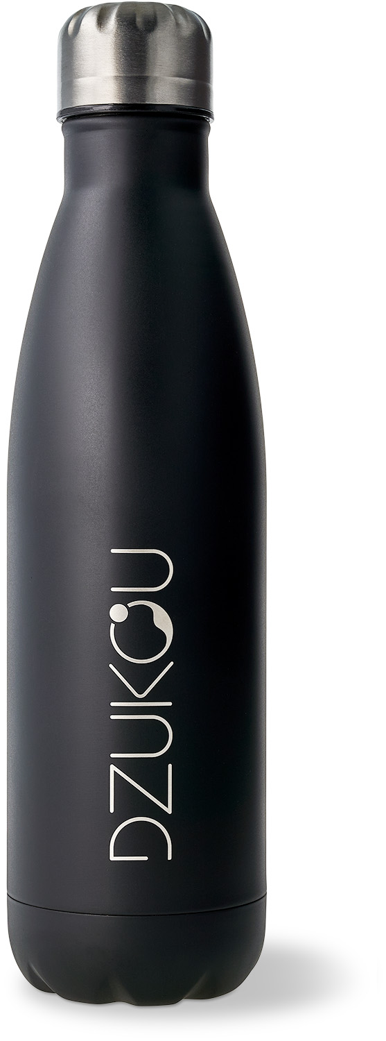 Dzukou - Thermosflasche Wasserflasche Edelstahl schwarz 500ml