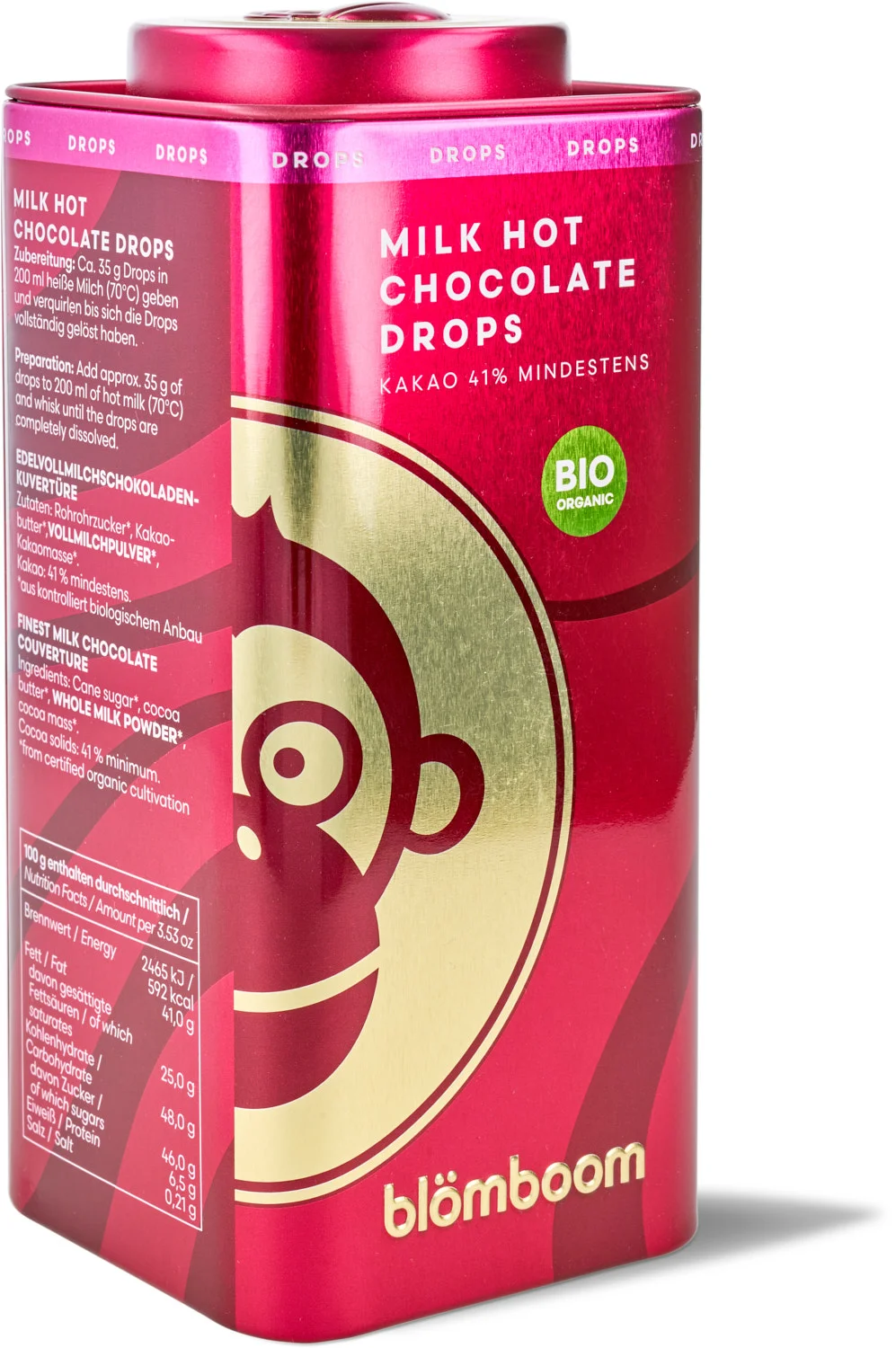 Blömboom - Einzelhandel Metall - Milk Hot Chocolate Drops Bio (6 x 200 g)